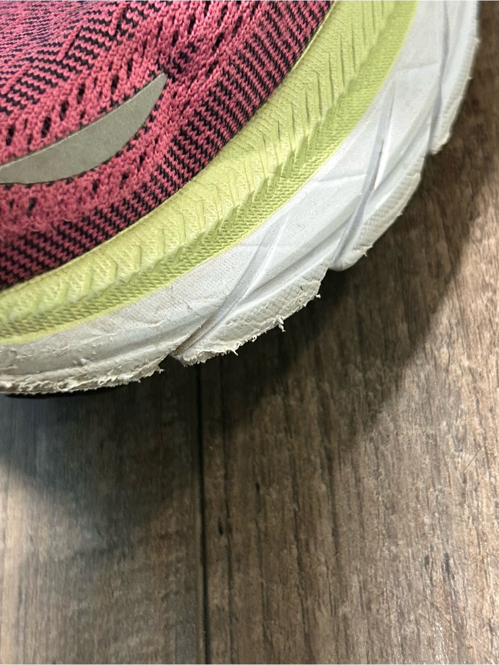 Hoka One One Clifton 8 Athletic Shoes Women's 9 D Pink w/ Black & White Running - Picture 8 of 11